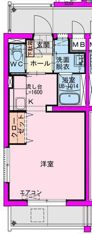 FUKUNASU 江平東(ワンルーム/5階)の間取り写真