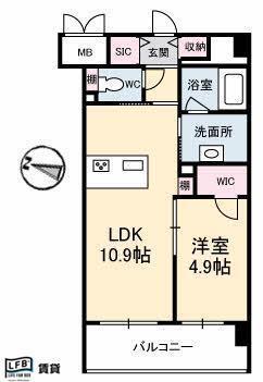 シャーメゾンステージ碧・慶万町(1LDK/5階)の間取り写真