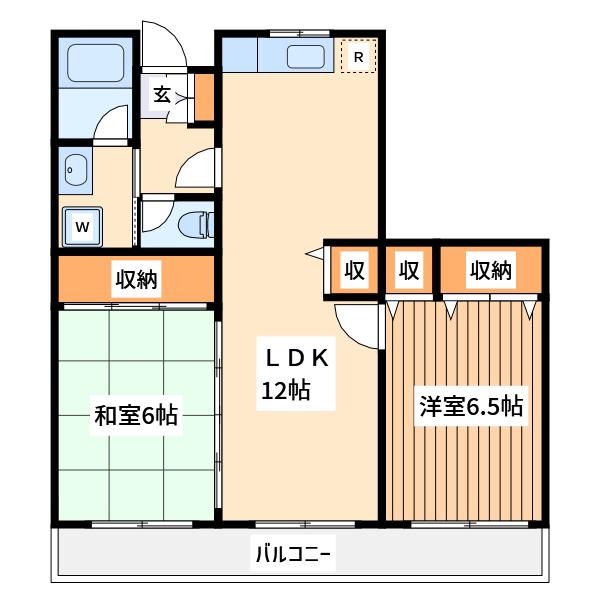 ホームズすみれが丘(2LDK/4階)の間取り写真