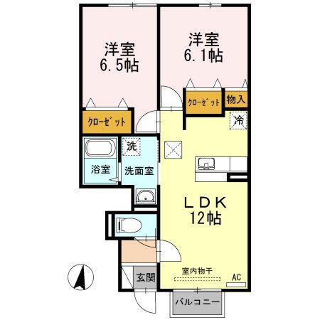 ファミール・MINAMI(2LDK/1階)の間取り写真