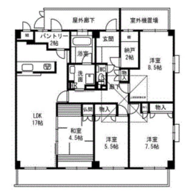 マジョール松崎町(4SLDK/6階)の間取り写真