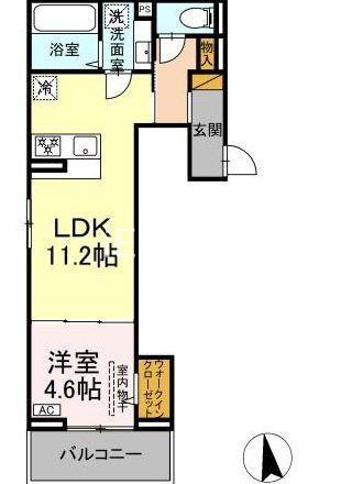 D-セアリス黒砂(1LDK/3階)の間取り写真