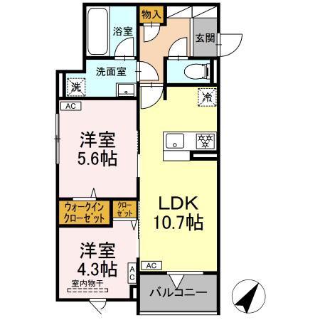 セレスティア東尾久II(2LDK/3階)の間取り写真