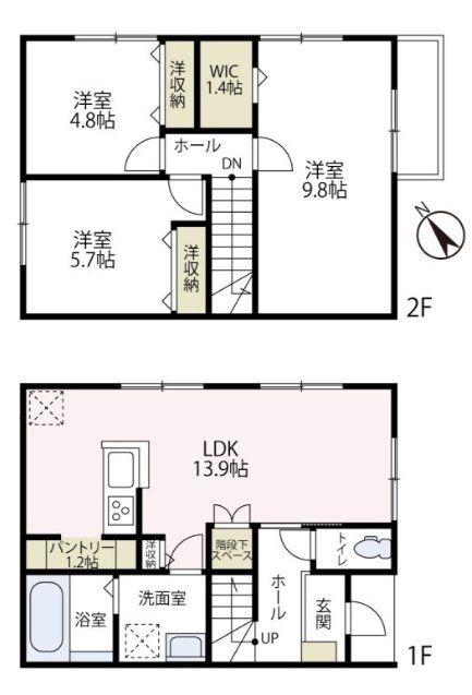 ベルハイツC棟(3LDK/1階)の間取り写真
