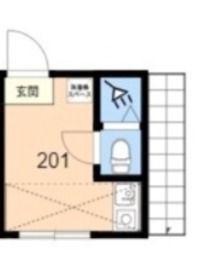 TOKYOβ京王永山(ワンルーム/2階)の間取り写真