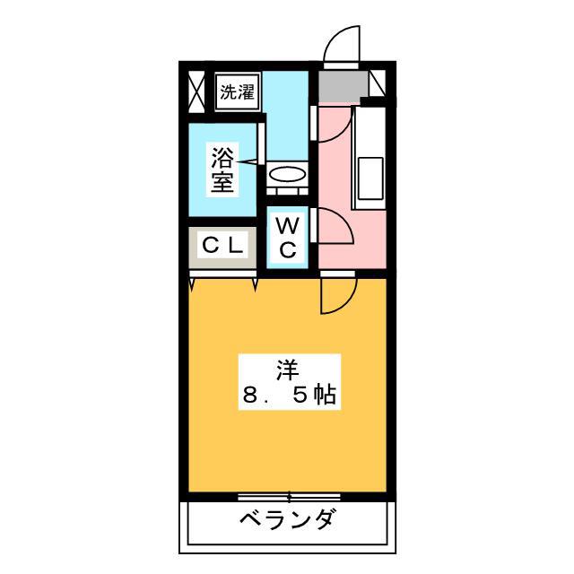 グレイス・ランII(1K/3階)の間取り写真