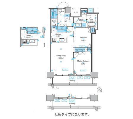 パークアクシス豊洲キャナル(2LDK/15階)の間取り写真
