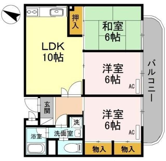 パークスI(3LDK/2階)の間取り写真