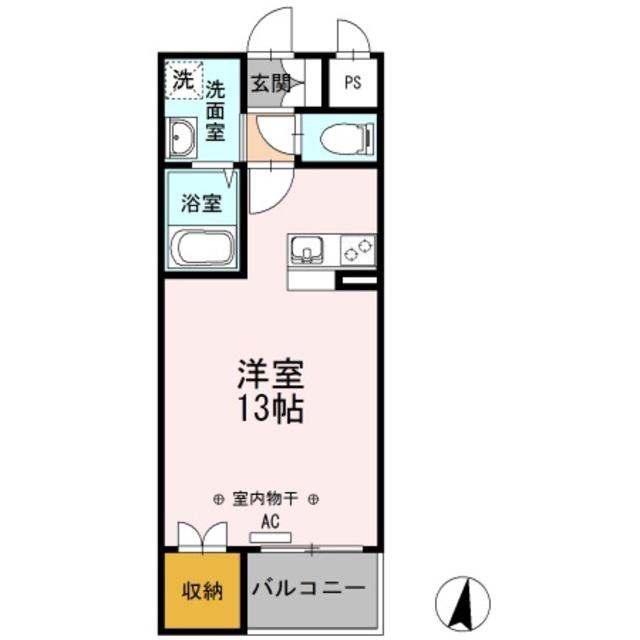 グランシャリオ(ワンルーム/1階)の間取り写真