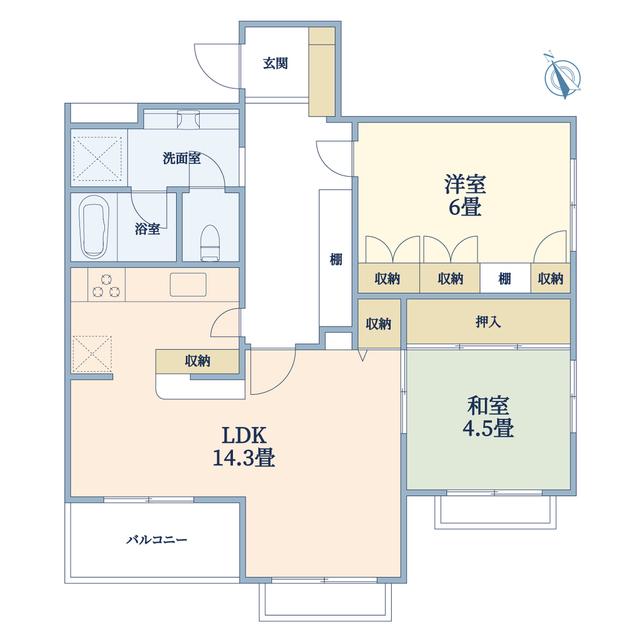 田園調布南シティハウス(2LDK/1階)の間取り写真