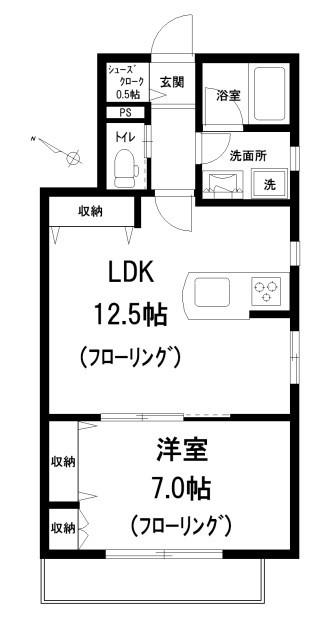 メゾン欅(1LDK/1階)の間取り写真