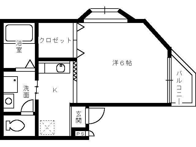 コモダカーサ(1K/4階)の間取り写真