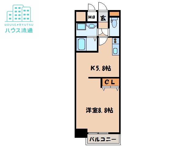 リファレンス浜町(ワンルーム/9階)の間取り写真