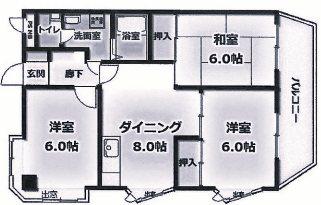 グリーンライフ北夙川(3LDK/3階)の間取り写真