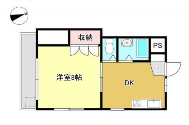 アーバンコート河内町(1DK/1階)の間取り写真