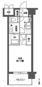 CASSIA高井田 ノース COURT(1K/5階)の間取り写真
