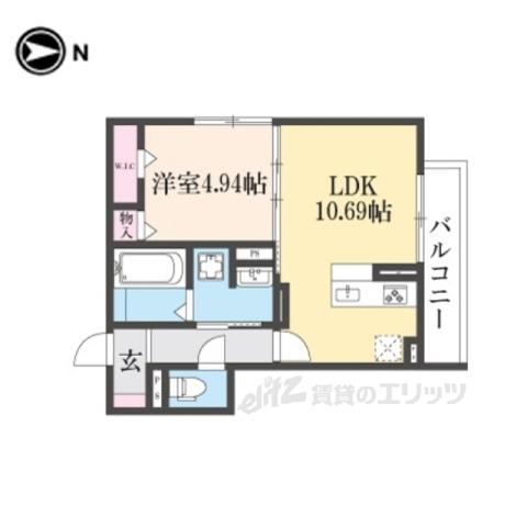 コンフォール畝傍(1LDK/2階)の間取り写真