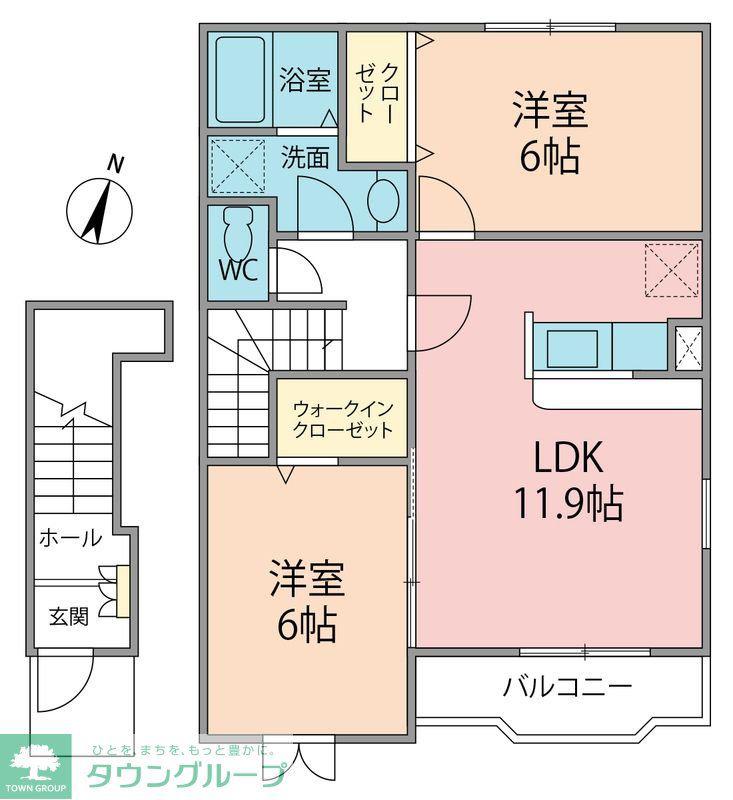 ポルト・ソラーナII(2LDK/2階)の間取り写真