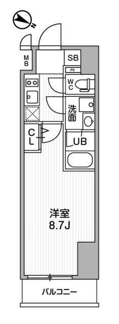 オルタナ北品川(1K/7階)の間取り写真