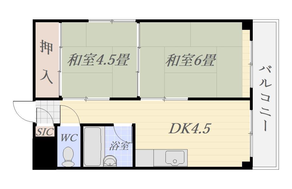 城西コーポ(2K/3階)の間取り写真