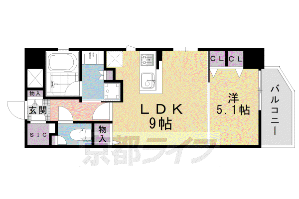 TAMS CONFORT(1LDK/4階)の間取り写真