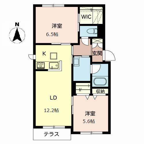 プレジール(2LDK/1階)の間取り写真