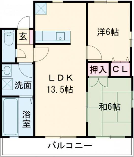 アイリス神田A棟(2LDK/1階)の間取り写真