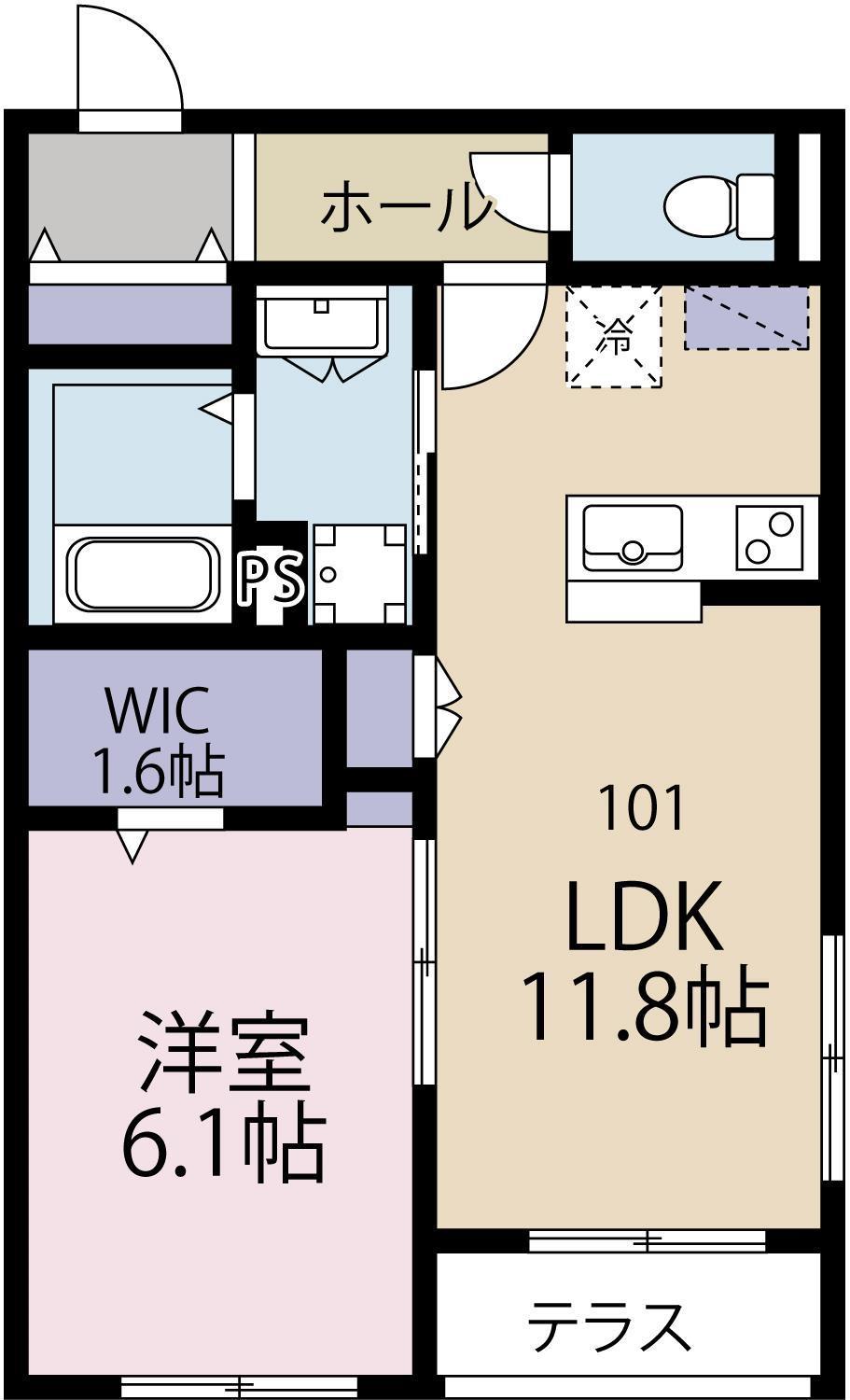 I.VILLAGE(1LDK/1階)の間取り写真