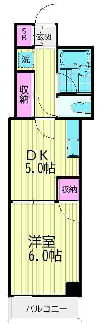 アドニス島田(1DK/1階)の間取り写真