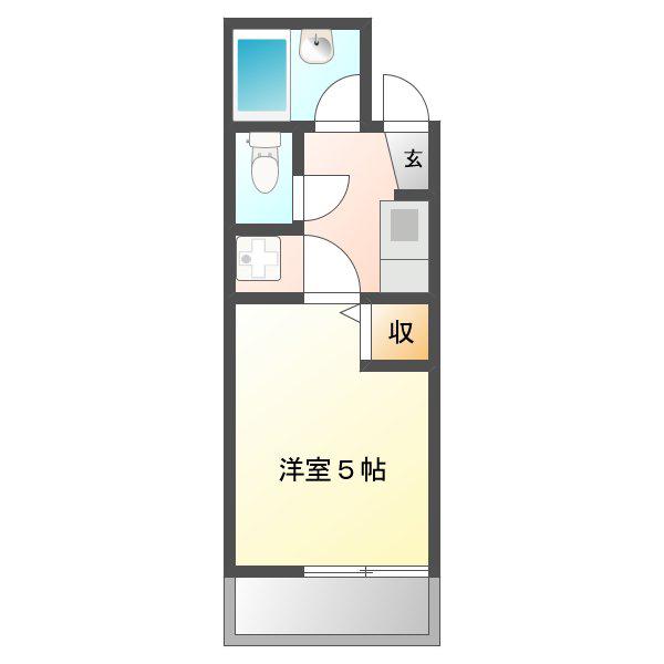 ドエル小古曽(1K/1階)の間取り写真