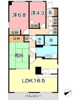 グリーンコート日吉(3LDK/3階)の間取り写真