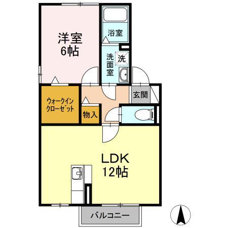 アネックス横井(1LDK/2階)の間取り写真