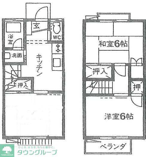 みたま1号棟(3K/1階)の間取り写真