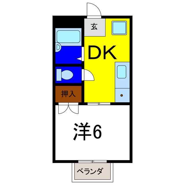 ファインハイツ住友(1DK/1階)の間取り写真