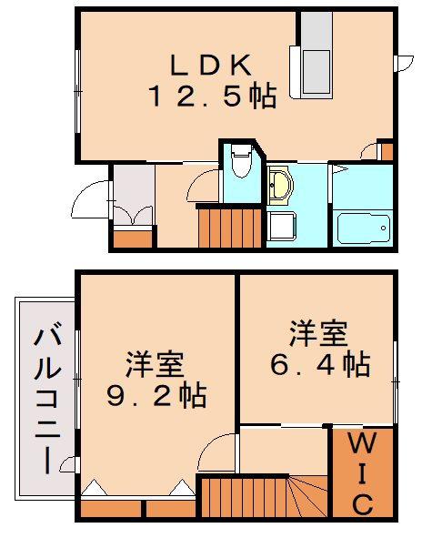 ヴィーブルコート A棟(2LDK/1階)の間取り写真