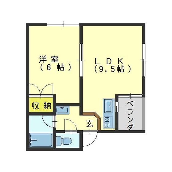 シティコーポABE(1LDK/2階)の間取り写真