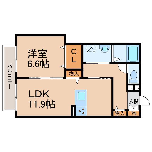 シャーメゾン・ジョワ(1LDK/2階)の間取り写真