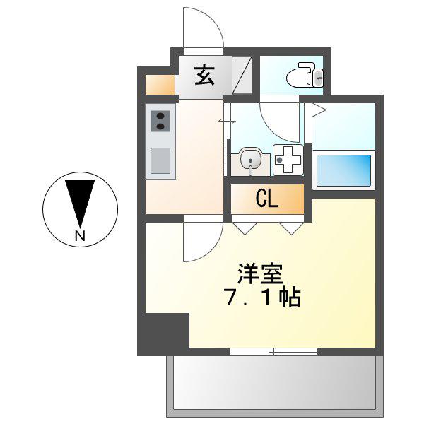 リアライズ代官町(1K/6階)の間取り写真