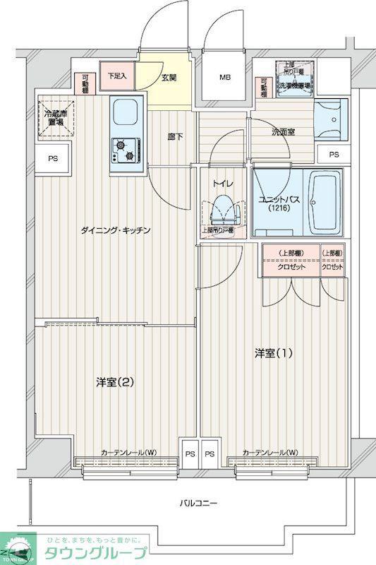 ルーブル本羽田(2DK/6階)の間取り写真