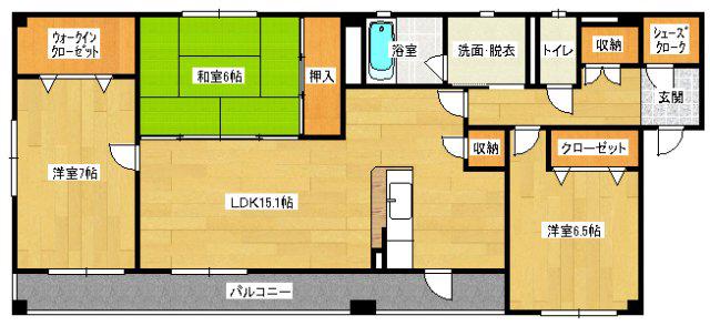 バリュー壱番館(3LDK/2階)の間取り写真