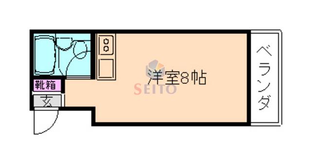 メゾンユタカ服部III(ワンルーム/5階)の間取り写真