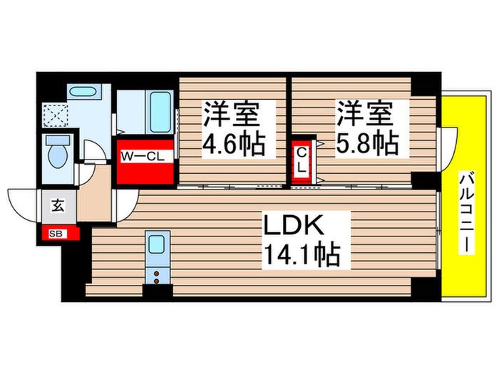KDXレジデンス上板橋(2LDK/4階)の間取り写真