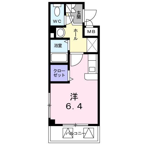 アヴィテエイト(ワンルーム/4階)の間取り写真