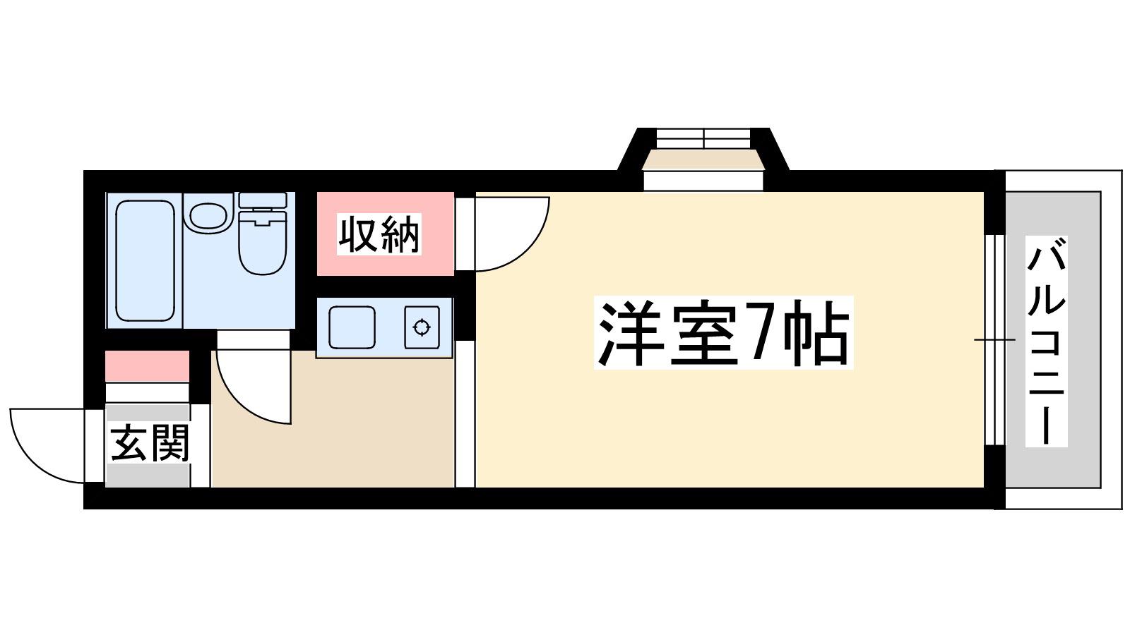 プロヴァンスマユミ(1K/2階)の間取り写真