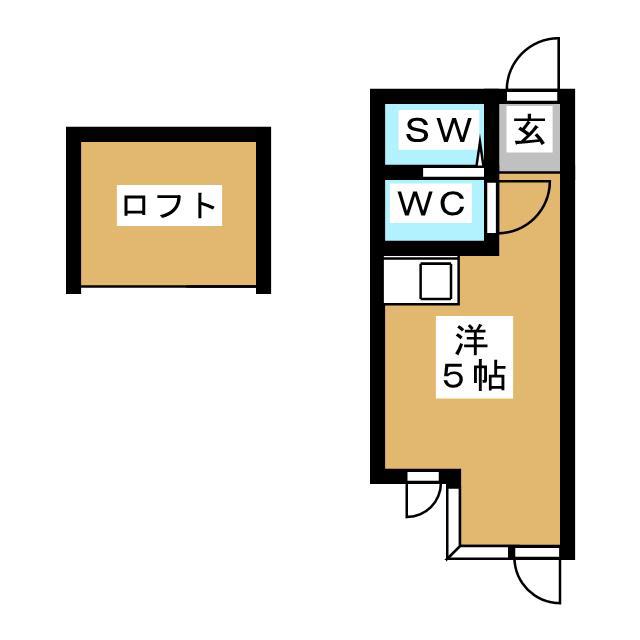 SOL-II(ワンルーム/2階)の間取り写真