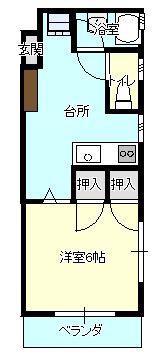 塚本マンション(1K/3階)の間取り写真