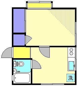ドミールイシイ(1DK/2階)の間取り写真