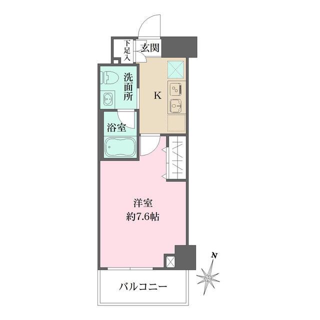 ベルフェリーク木場(1K/2階)の間取り写真
