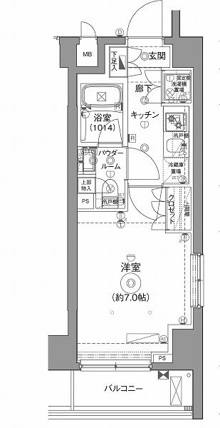 セジョリ川崎(1K/5階)の間取り写真