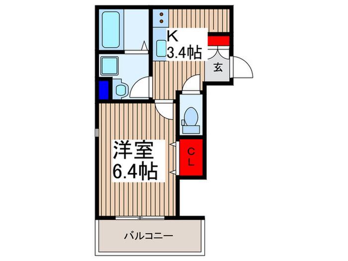 LA SYIPHIDE(1K/2階)の間取り写真